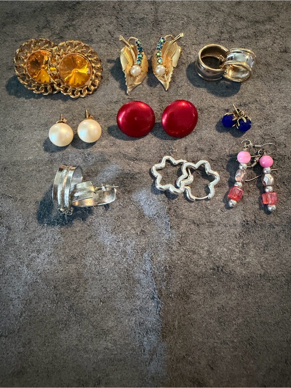 70’s & 80’s Costume Jewelry Earrings Lot of 9